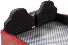 Дитяче ліжко машина Mustang Full Extra Red 190х90 см з підсвічуванням, музикою, шкіряний салон, пультом
